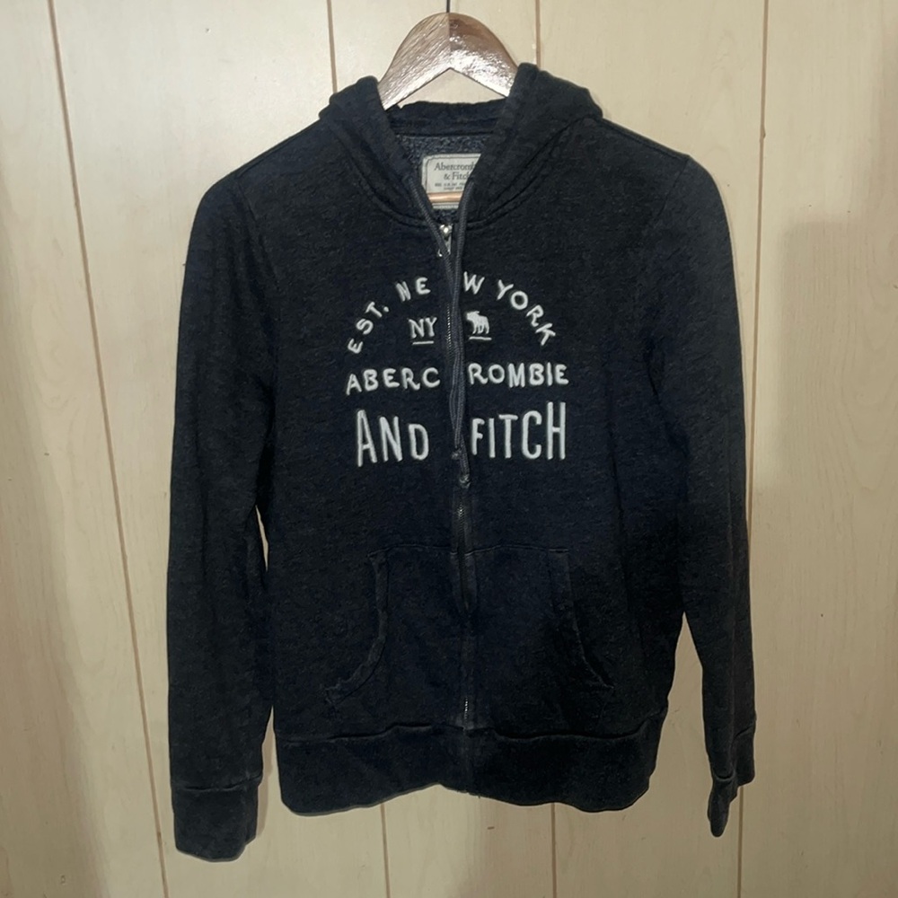 Abercrombie & Fitch EST. NY New York dark grey zip up sweatshirt Size-XL Unisex